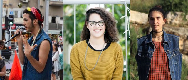 שלוש סרבניות נכנסו לכלא הצבאי השנה. מימין לשמאל: עמרי ברנס, תאיר קמינר ואיידן קטרי. 